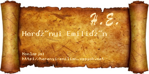 Herényi Emilián névjegykártya